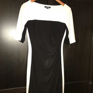 Chaps Color Block B/W Dress
